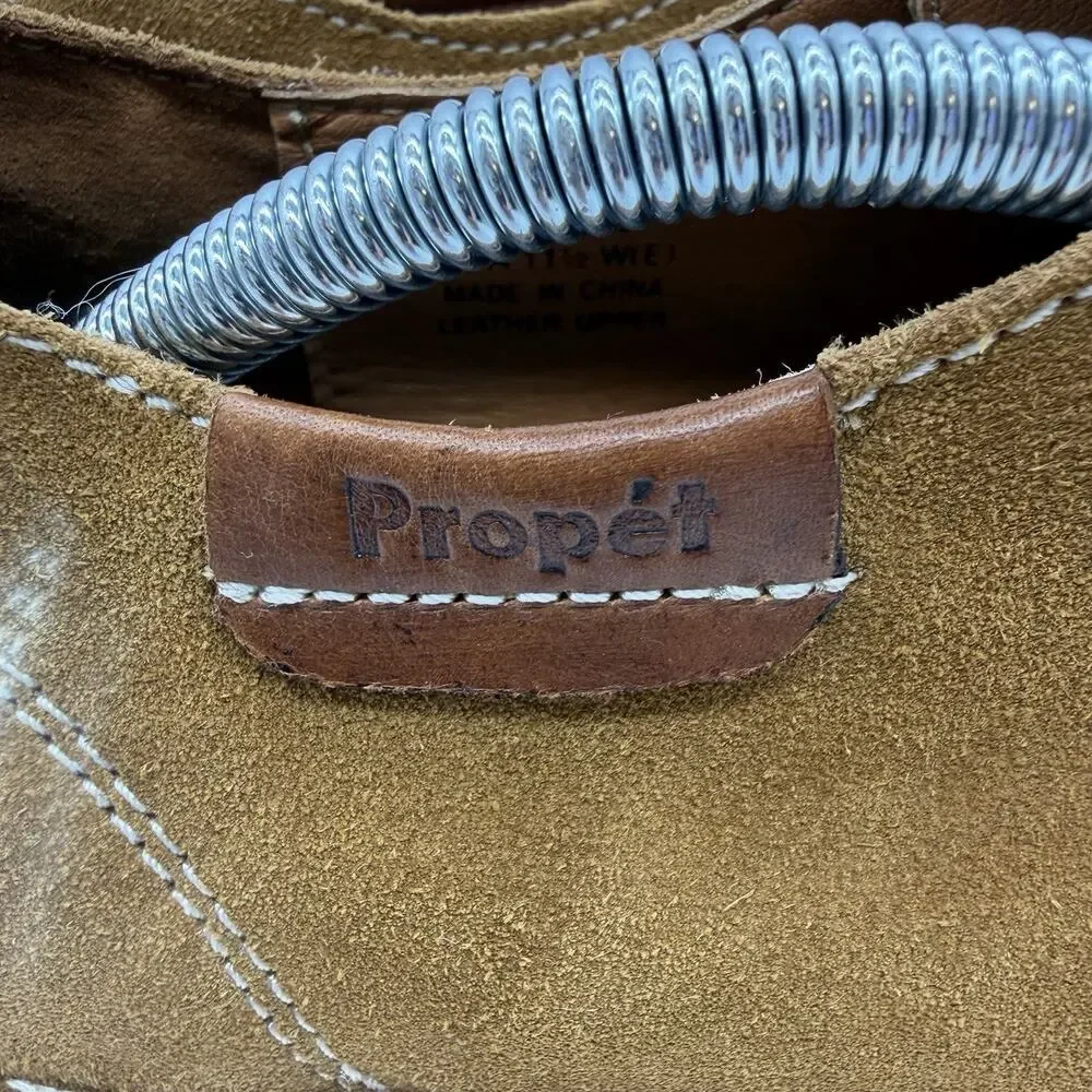 Propet Finn Mens 11.5 Wide E Tan Suede Oxford Shoes MCX022S Comfort Lace Up